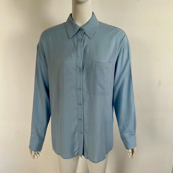 Leni Klum x About You Women's Long Sleeve Button Down Oversize Viscose Shirt M/L - Picture 4 of 14